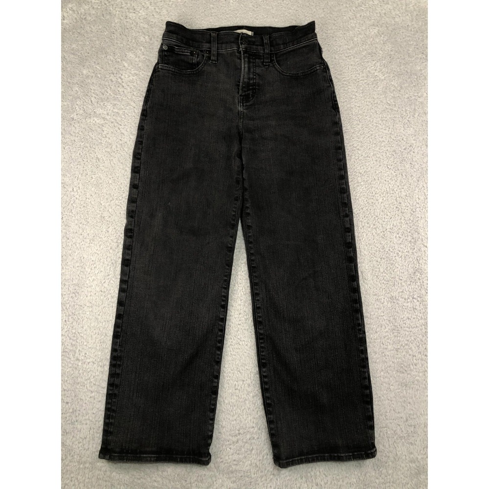 Madewell Jeans Womens 26P (27x26.5) Black The Perfect Vintage Wide Leg